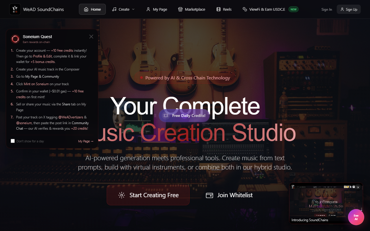 WeAD SoundChains homepage hero