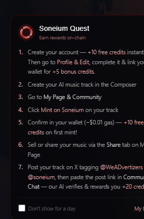 WeAD Quest popup